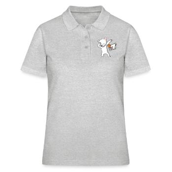 dab dabbing polar bear basketball bear sport baer of - Women's Polo Shirt - heather grey - Front - Ailine (174cm)