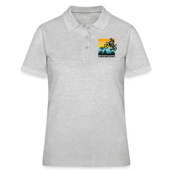 SUPER MOTO sauter en vacances - Polo Femme - gris chiné - Devant - Ailine (174cm)