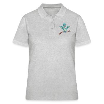 Le dinosaure bleu mystique prend son envol - Polo Femme - gris chiné - Devant - Ailine (174cm)