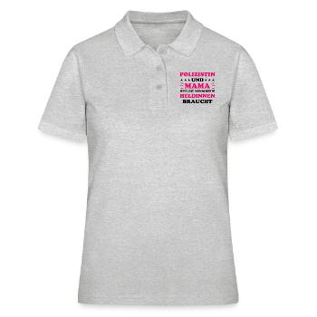 Polizistin Lustige Spruch Polizei Sprüche Geschenk - Frauen Polo Shirt - Grau meliert - Vorne - Ailine (174cm)