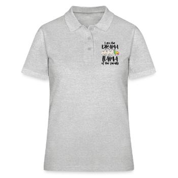 Drame Lama de la famille Drame Lama Rainbow LGBT - Polo Femme - gris chiné - Devant - Ailine (174cm)