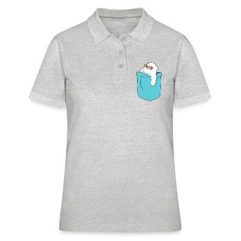Pocket Polar Bear Bear Sun Cool Bag - Women's Polo Shirt - heather grey - Front - Ailine (174cm)