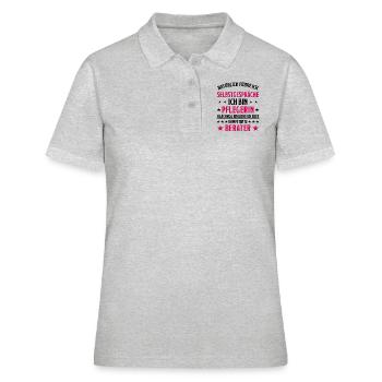 Pflegerin Pflege Lustiger Spruch Krank Geschenk - Frauen Polo Shirt - Grau meliert - Vorne - Ailine (174cm)