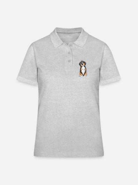 Berner Sennenhund mach Platz - Frauen Polo Shirt - Grau meliert