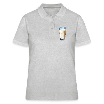 Ein Glas Milch - Frauen Polo Shirt - Grau meliert - Vorne - Ailine (174cm)