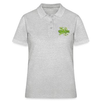 Compteur de haricots mme cacahuète vert fun bande dessinée - Polo Femme - gris chiné - Devant - Ailine (174cm)