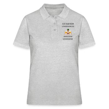 Ich hab eine Lederhose - Frauen Polo Shirt - Grau meliert - Vorne - Ailine (174cm)