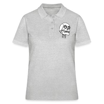 Crâne effrayant Crâne Crâne Squelette Crâne d’Halloween Crâne - Polo Femme - gris chiné - Devant - Ailine (174cm)