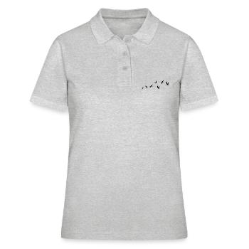 Oiseaux migrateurs Oiseau volant vers le sud Hiver - Polo Femme - gris chiné - Devant - Ailine (174cm)