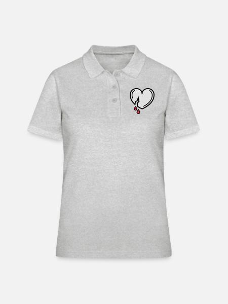 Amour sanglant - Polo Femme - gris chiné