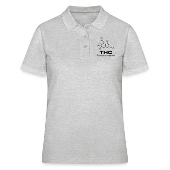 THC Cannabis Gras Legalize it Marihuana Haschisch - Frauen Polo Shirt - Grau meliert - Vorne - Ailine (174cm)