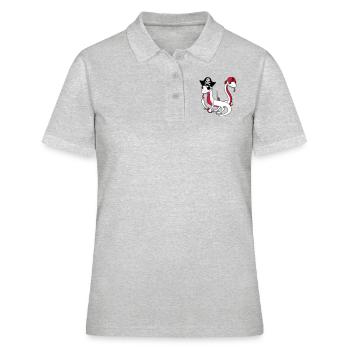 crew freunde team party seeraeuber schlange pirat - Frauen Polo Shirt - Grau meliert - Vorne - Ailine (174cm)