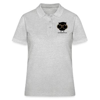 Eule mit Brille (b) - Frauen Polo Shirt - Grau meliert - Vorne - Ailine (174cm)
