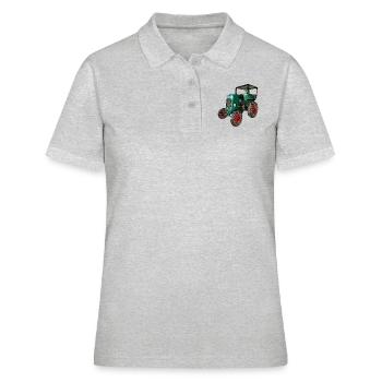 Traktor DDR Aktivist RS03 - Frauen Polo Shirt - Grau meliert - Vorne - Ailine (174cm)