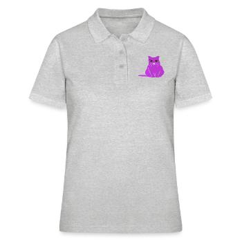 Fat CAT fetter Kater Galahad Histoire - Polo Femme - gris chiné - Devant - Ailine (174cm)