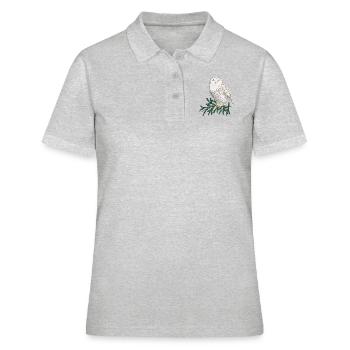 Snowy owl in the forest - Women's Polo Shirt - heather grey - Front - Ailine (174cm)