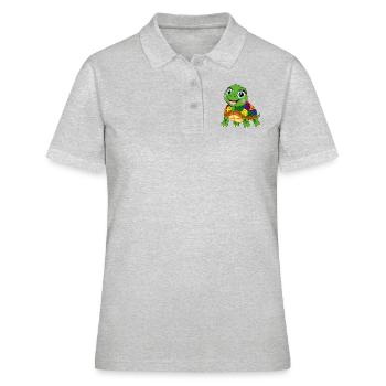 arc-en-ciel tortue lgbt tank animal lgbtqia - Polo Femme - gris chiné - Devant - Ailine (174cm)