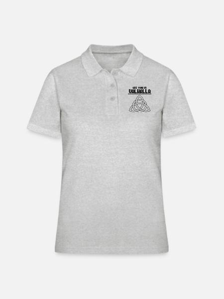 Valhalla - Frauen Polo Shirt - Grau meliert