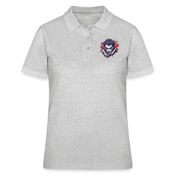 Vampir / Dracula / Blutsauger / Halloween / Mythos - Frauen Polo Shirt - Grau meliert - Vorne - Ailine (174cm)