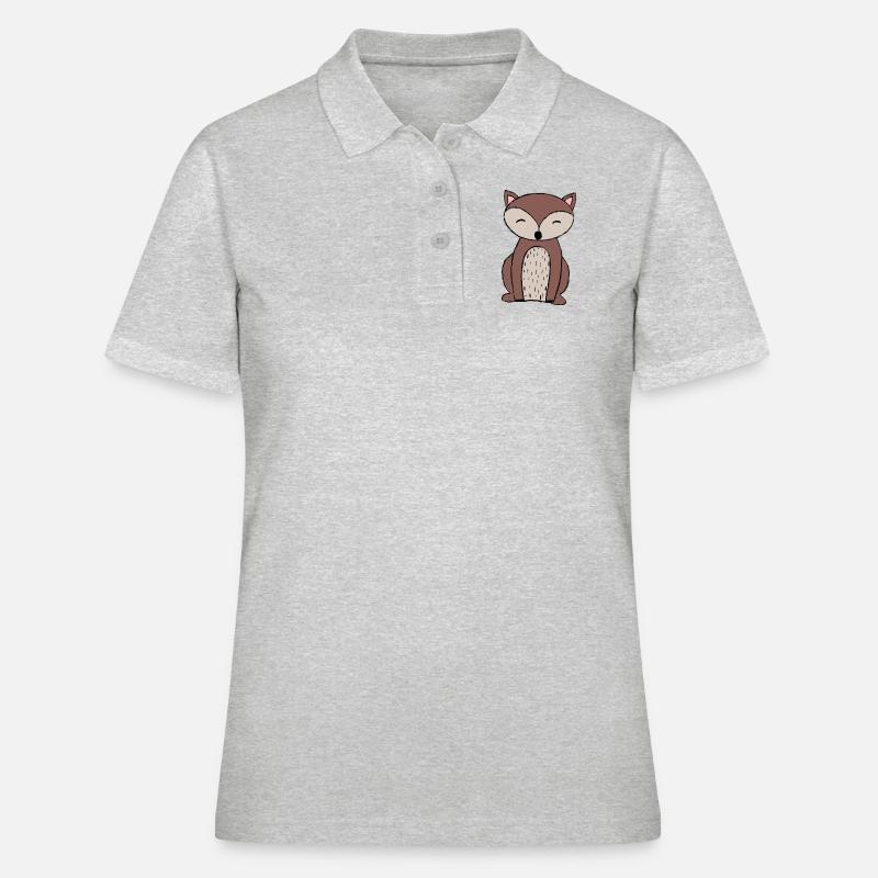 Fuchs - Frauen Polo Shirt - Grau meliert