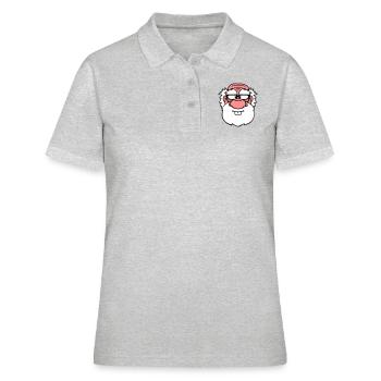 papy vieux papy papa corne lunettes barbe nerd geek - Polo Femme - gris chiné - Devant - Ailine (174cm)