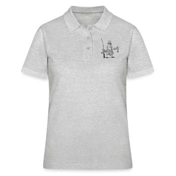 angeln witzig pech - Frauen Polo Shirt - Grau meliert - Vorne - Ailine (174cm)