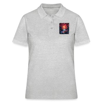 coeur hippie colombe de la paix bday désarmement - Polo Femme - gris chiné - Devant - Ailine (174cm)