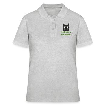 frühstück mit kater - Frauen Polo Shirt - Grau meliert - Vorne - Ailine (174cm)