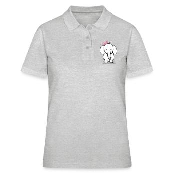 Elephant smile - Polo Femme - gris chiné - Devant - Ailine (174cm)