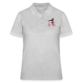 yoga pouls fréquence cardiaque femme gymnastique sport - Polo Femme - gris chiné - Devant - Ailine (174cm)