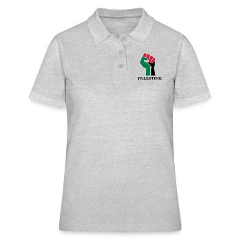 dessin palestinen symbole drapeau palestine - Polo Femme - gris chiné - Devant - Ailine (174cm)