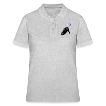 Taucher Silhouette - Frauen Polo Shirt - Grau meliert - Vorne - Ailine (174cm)