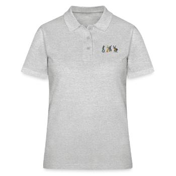 Rabbits play music in a wild composition - Women's Polo Shirt - heather grey - Front - Ailine (174cm)