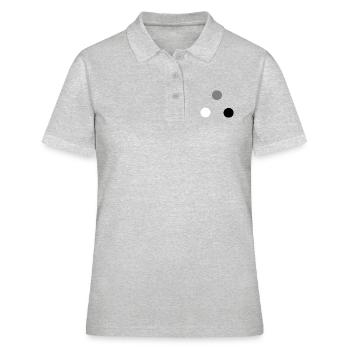 Trio sphères blanc gris noir - Polo Femme - gris chiné - Devant - Ailine (174cm)