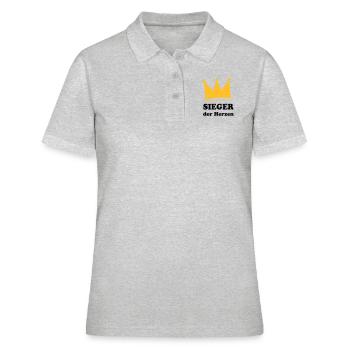 Sieger der Herzen - Frauen Polo Shirt - Grau meliert - Vorne - Ailine (174cm)
