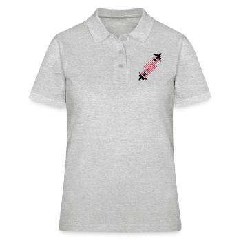 2 gouttes de sang chemtrails ligne de timbre graff - Polo Femme - gris chiné - Devant - Ailine (174cm)