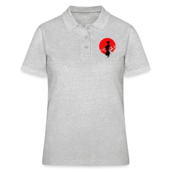 samurai warrior - Frauen Polo Shirt - Grau meliert - Vorne - Ailine (174cm)