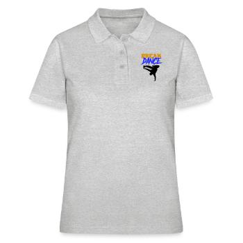 break dance - Frauen Polo Shirt - Grau meliert - Vorne - Ailine (174cm)