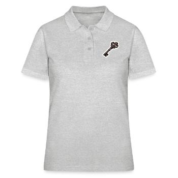 Schlüssel / Schloss / verschlossen / Sicherheit - Frauen Polo Shirt - Grau meliert - Vorne - Ailine (174cm)