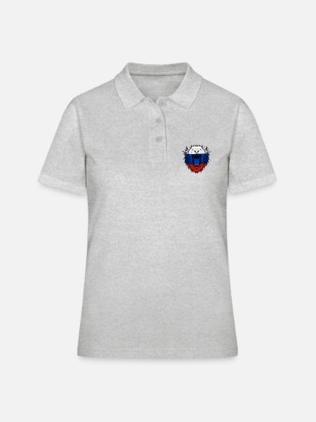 Russland - Frauen Polo Shirt - Grau meliert