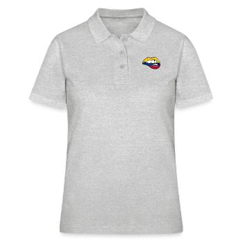 Colombie Football Cadeau Colombie Fan Sexy - Polo Femme - gris chiné - Devant - Ailine (174cm)