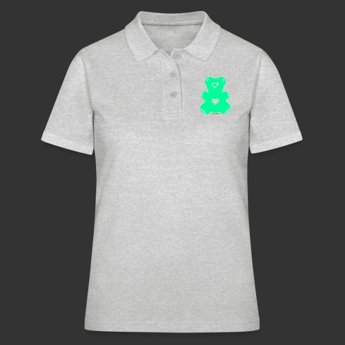 Bärenlust - squinting bear in poison green (color 17) - Women's Polo Shirt