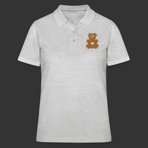 Bärenlust - squinting bear - Medi-brown (color 4) - Women's Polo Shirt