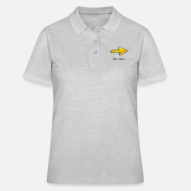 Flèche jaune à Saint Jacques de Compostelle - Polo Femme - gris chiné