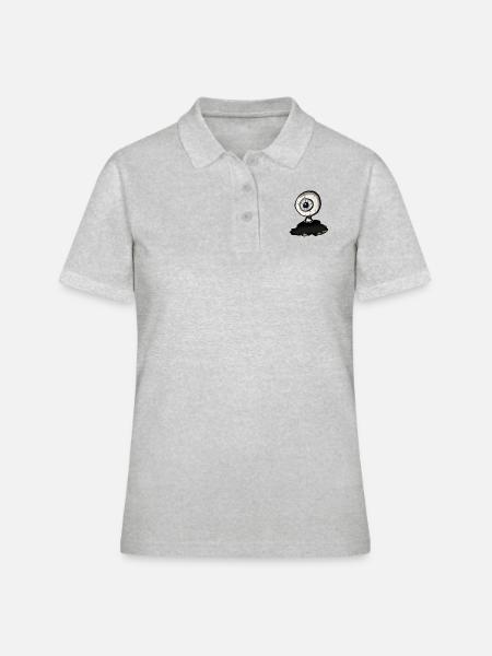 Zyklop - Frauen Polo Shirt - Grau meliert