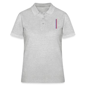 Drapeau français - bleu blanc rouge - Polo Femme - gris chiné - Devant - Ailine (174cm)