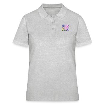 Contre les nazis - FCK AFD - Contre le droit - Polo Femme - gris chiné - Devant - Ailine (174cm)