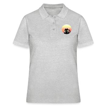 Verrückte Katze mit Messern - Frauen Polo Shirt - Grau meliert - Vorne - Ailine (174cm)