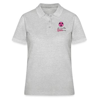 Ich strahle Liebe aus - Frauen Polo Shirt - Grau meliert - Vorne - Ailine (174cm)
