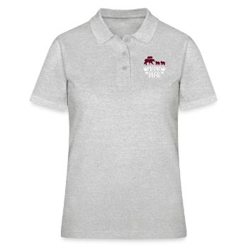 Mama Bear Drei Kinder - Frauen Polo Shirt - Grau meliert - Vorne - Ailine (174cm)